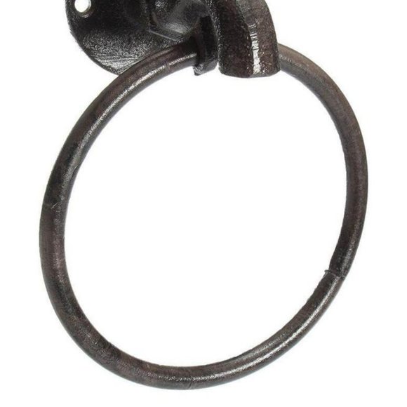 Farmhouse Garden Tap Cast Iron Towel Ring - Picture 8 of 12